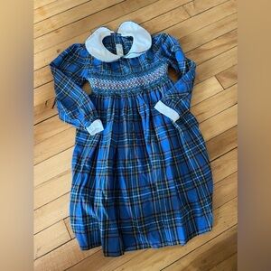 Vintage Lord & Taylor Young People’s Shop Blue Plaid Smocked Dress 90s